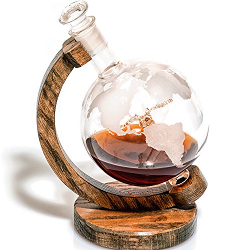 Mallard Duck Decanter in Etched Globe Whiskey Decanter Hunting Gifts for Men and Women, Duck