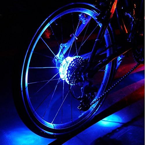 SWman Bike Bicycle Spoke Lights- 8 LED Waterproof Bike Taillight LED Hubs Lights -Wire Tyre LED Firefly Flash Light Lamp with Battery Bicycle Accessories for MTB,Warning,Safety Cycling (Blue)