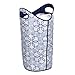 Household Essentials 2500 Soft Sided Laundry Hamper with Handles and Mesh Top Closure - Blue and White