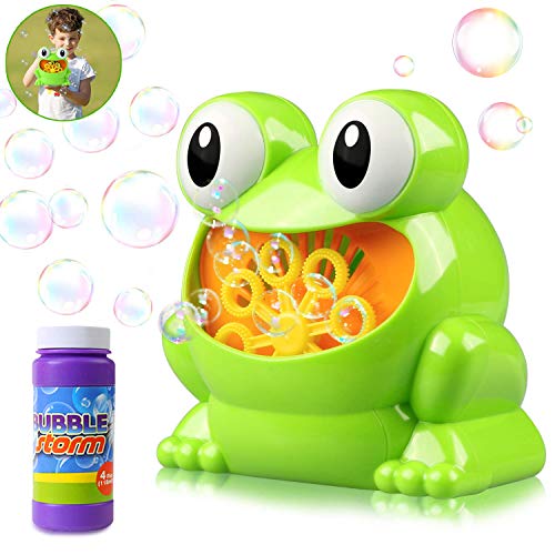 HOMOFY Automatic Bubble Blower Electric Bubble Maker Rich Bubble Over 500 Bubbles Per Minute with 1 Bottle Durable Solution Gifts Toys for 2 3 4 5 Year Old Boys/Girls/Kids,Outdoors&Party&Wedding