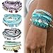 Adramata Bohemian Stackable Bead Bracelets for Women Girls Stretch Multilayered Bracelet Set