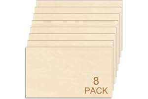 GSCIT Club 12"x20" Birch Plywood Sheets - 8pcs, 1/8" Thick, Ideal for Crafts, Laser Cutting, Engraving & CNC Cutting