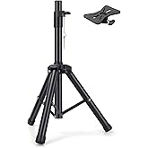 Speaker Tripod Stands,Adjustable PA DJ Short Tripod Stand Mini Speaker Stand Compatible Insert Safety Pin and Knob Tension