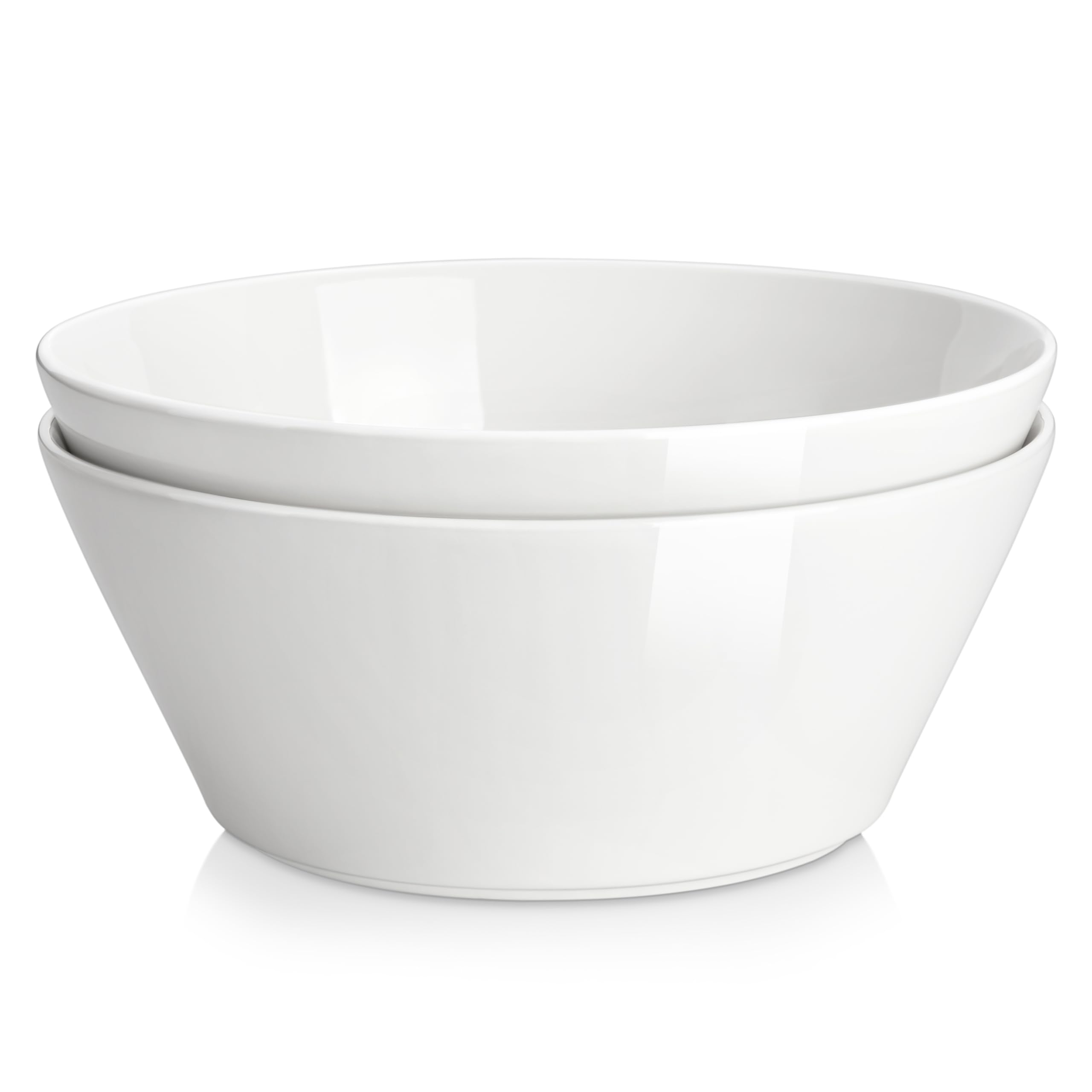 Photo 1 of MALACASA Serving Bowls, 105 OZ Large Salad Bowls Set of 2, Porcelain White Bowls for Kitchen, Deep Bowls for Salad, Soup, Pho and Fruit, Ceramic Serving Bowls for Party, Microwave Safe, Series Regular
