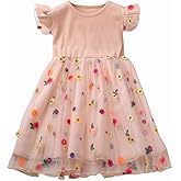 LitBud Tulle Dress for Girls Birthday Outfit Party Dresses Toddler Short Sleeve Causal Summer Tutu Skirts for 1-8 Years
