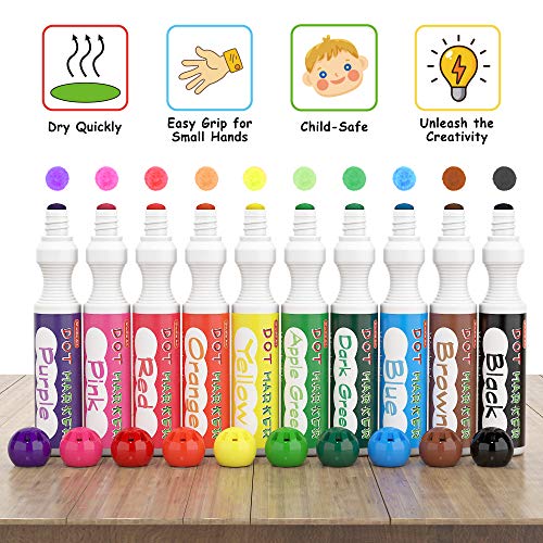 Download Washable Dot Markers 10 Colors Bingo Daubers With Dot Coloring Book And 70 Patterns Coloring Pdf Sheets Non Toxic Water Based Dot Markers For Kids Toddlers Children Art Craft Supplies By Shuttle Art