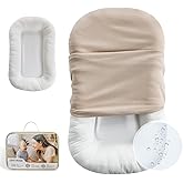 LOVE MAGE Infant Lounger, Baby Nest Cover, Soft Cotton and Waterproof Inner, Baby Floor Seat for Tummy Time, Baby Lounger for Newborn 0-24 Months, Essentials for Newborns (Pink)