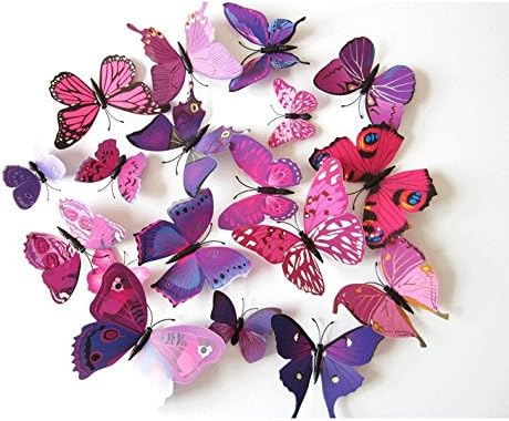 72PCS 3D Butterfly Stickers Wall Stickers Crafts Butterflies with Sponge Gum and Pin