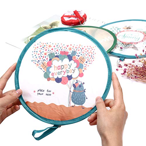 MeiMeiDa 10 PCS Foldable Round Fan Cute Handheld Round Fold Fans, Pocket Folding Fans Hand Fan for Party as Dec or Goody Bags Fillers and Generate a Breeze for Yourself in Summer, Color Random