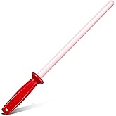 Leriton Ceramic Honing Rod for Knives, 11 Inch Knife Sharpener, Red | Ceramic Sharpening Rod, Lightweight for Professional Home Use, Safe Ceramic Knife Sharpening, Durable Honing Tool