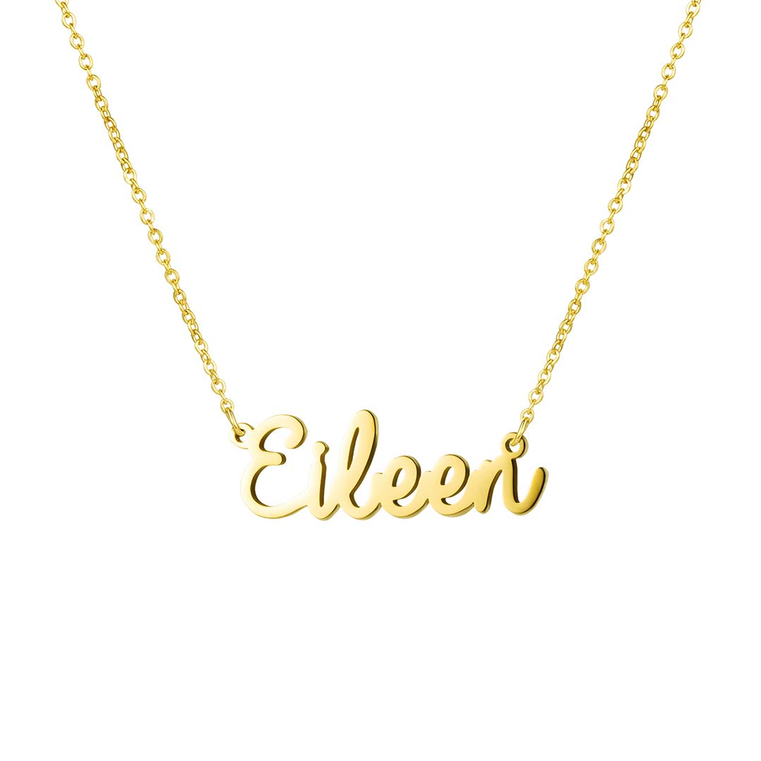 Awegift Personalized Name Necklace 18K Gold Plated New Mom Bridesmaid Gift Jewelry for Women, Metal