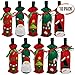 THE TWIDDLERS 10 Christmas Wine Bottle Cover with Ribons & Tags (5 Designs) - Christmas Wine Bags Bulk, Wine Bottle Bags, Wine Gift Bags