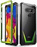 LG V40 Thin Case, LG V40 Case, Poetic Guardian [Scratch Resistant Back] [Built-in-Screen Protector] Full-Body Rugged Clear Hybrid Bumper Case for LG V40 / LG V40 ThinQ (2018) - Green