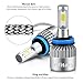 Infitary LED Headlight Bulbs Conversion Kits High/Low Beam Auto Headlamp Dual Beam Car Headlight 72W 6500K 8000LM Extremely Super Bright COB Chips- 1 Pair- 3 Year Warranty (H8 H9 H11 Silvery)