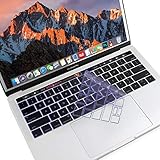 MOSISO Premium Ultra Thin TPU Keyboard Cover Compatible Newest MacBook Pro with Touch Bar 13 Inch and 15 Inch (A1989 / A1706, A1990 / A1707) 2018 2016 2017 Release Transparent Skin, Ultra Violet