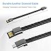 Valentine's Day Gifts Micro USB Cable Durable Leather Bracelet Charging Data Cable Braided Wristband Wrist Cuff USB Data Charger Cord for Android (Black, M（7.2