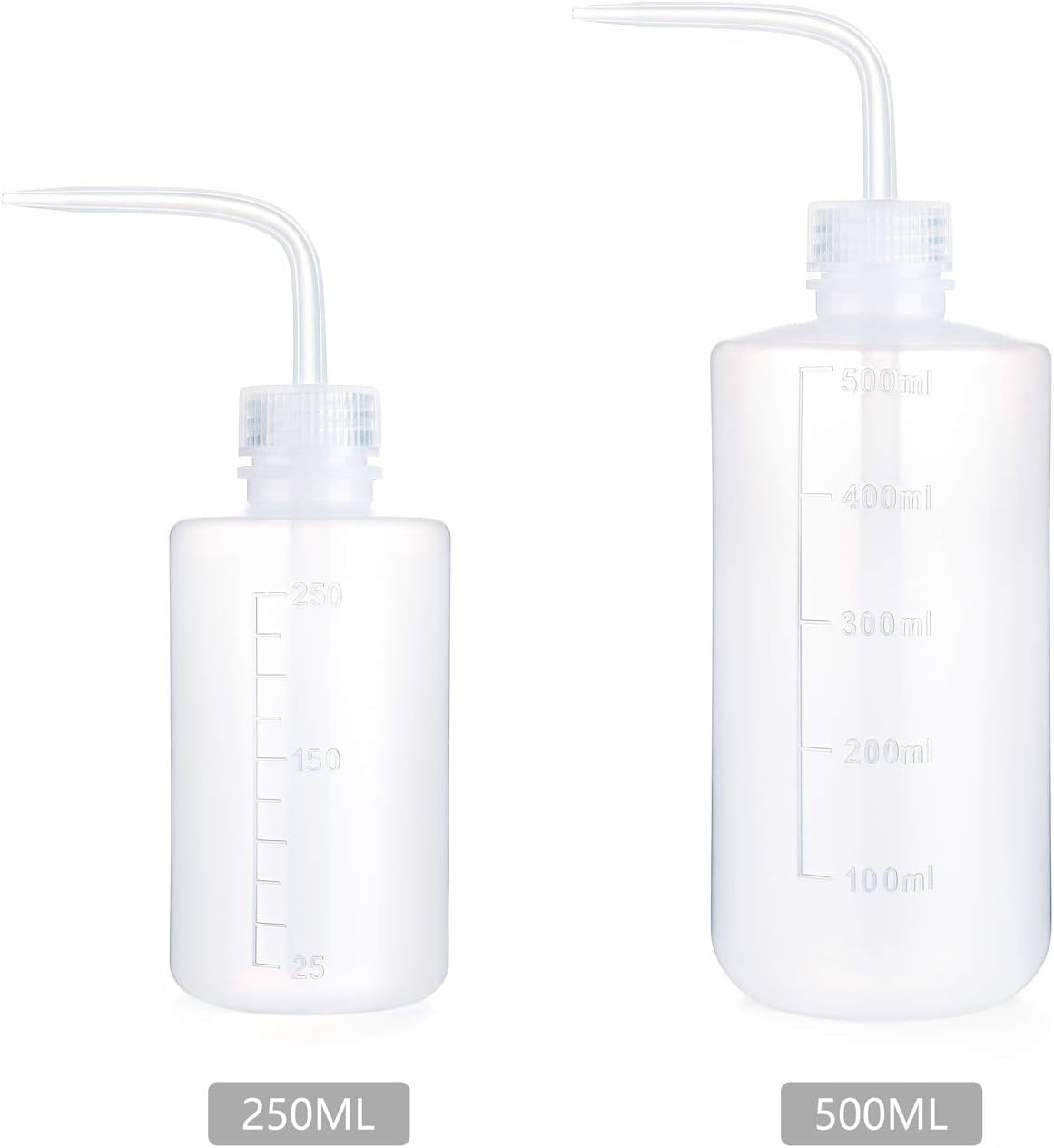 Mkono 2 Pack Plant Flower Succulent Watering Bottle Plastic Bend Mouth Watering Cans Safety Wash Bottle Squeeze Bottle 250ML and 500ML, Small and Medium : Garden & Outdoor