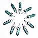 Asingeloo Genuine Quartz Stone Pendants Pointed Hexagonal Shape Crystal Gemstone Pendant Charms Bulk for diy Jewelry Making (10pcs Green Malachite)
