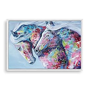 Framed Canvas Home Artwork Decoration Animal Portrait Canvas Wall Art for Living Room, Bedroom - 16x24 inches