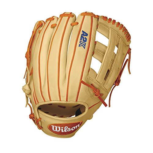 Wilson A2K DW5 David Wright Infield Baseball Glove, Blonde/Orange/White, Right Hand Throw, 12-Inch