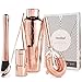 VonShef Premium Copper Etched Parisian Cocktail Shaker Barware Set in Gift Box with Recipe Guide & Accessories