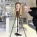 Klvied Tripod Wig Stand with Counter Weight hook, Adjustable Mannequin Head Stand, Canvas Block Wig Head Stand for Hairdryer, Hair Salon, Hairdressing, Cosmetology Training with T-Pins, Carry Bag