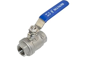 VARMHUS NPT Female 316 Stainless Steel Full Port Ball Valve Vinyl Handle WOG1000 (1/2")