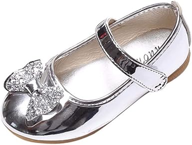 Infant Kids Baby Girls Bowknot Bling Sequins Single Princess Party Evening Shoes