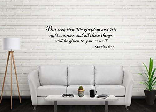 ybeou Seek First His Kingdom and His Righteousness Matthew 6:33 Bible Wall Decals
