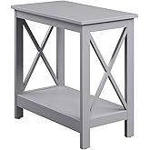 Convenience Concepts Oxford Chairside End Table with Shelf, Gray