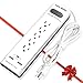 HOLSEM 5 Outlets Surge Protector Power Strip with 2 USB Charging Ports (5V/2.4A) and 4' Heavy Duty Extension Cord, White