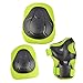 7Pcs Kids Sports Safety Protective Gear Set, RuiyiF Elbow Pad Knee Support Wrist Guard and Helmet for Children Skateboard Skating Blading Cycling Riding - Green