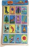 Tio Chente's Mexican Bingo Loteria Family Board Game - Set of 20 Jumbo Boards and Deck of 54 Cards