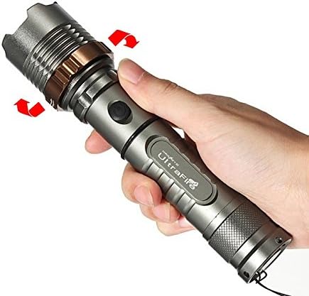Ultra Bright LED Handheld Flashlight with Adjustable Focus with Batteries and Charger
