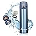 Stainless Steel Water Bottle, FILWO Double Wall Vacuum Insulated Travel Mug 100% Leak & Sweat Proof BPA Free, Cold 24 Hrs / Hot 12 Hrs Perfect for Camping,Cycling,Gym,17 oz Vacuum Flask (Blue)
