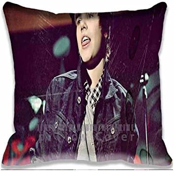 Cotton &amp; Polyester Soft Square Zippered Cushion Throw Case Pillow Case Cover 18X18 (Twin Sides Print) Live Justin Bieber Lovely Pillowcase