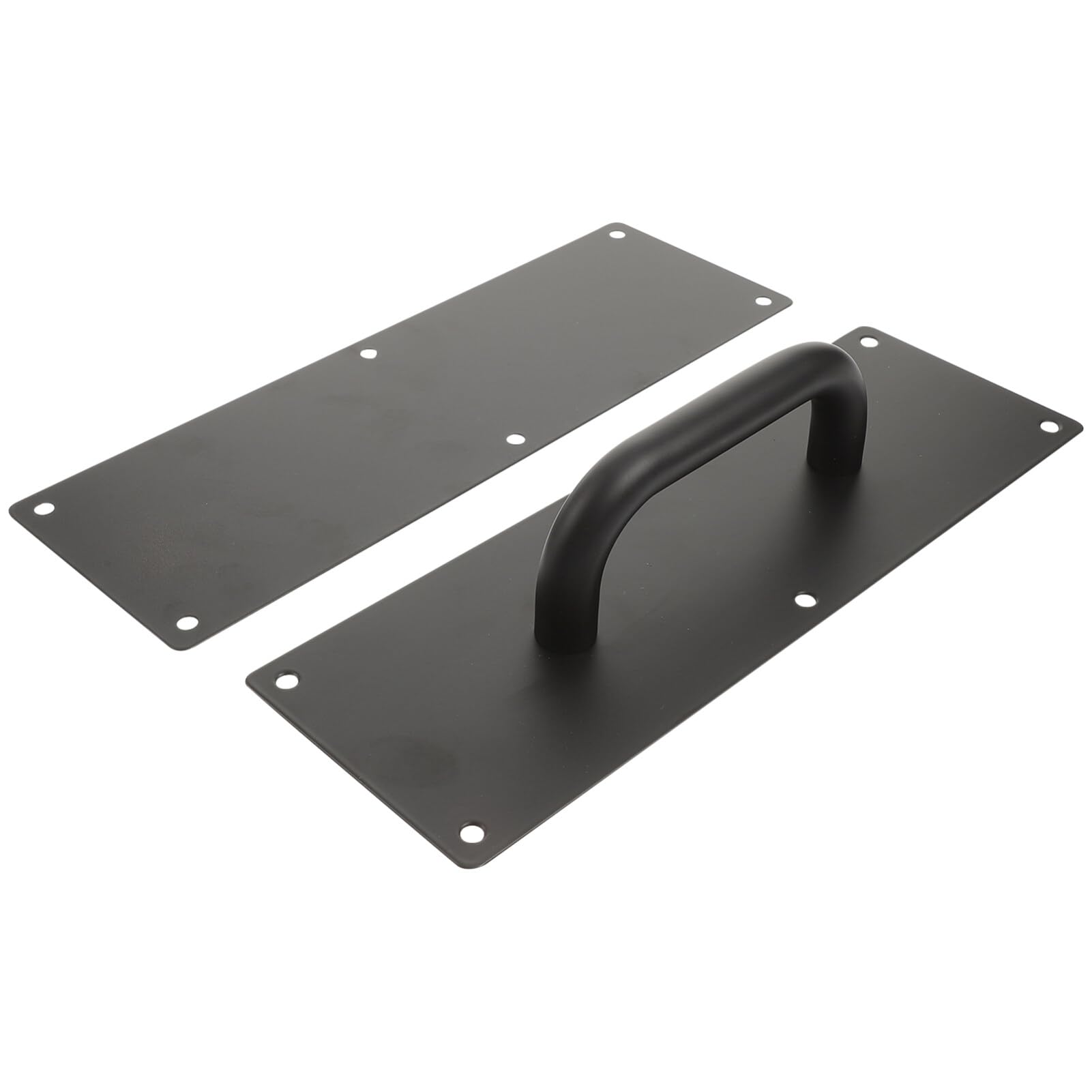 OSALADI Stainless Steel 12 Inch Push Pull Door Handle Plate with Screws Black Door Handle for Fire Doors Office Warehouse and Public Access