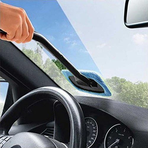 Windshield Car Glass Cleaner Wiper Handle Wand Microfiber Cloth Auto Tool USA