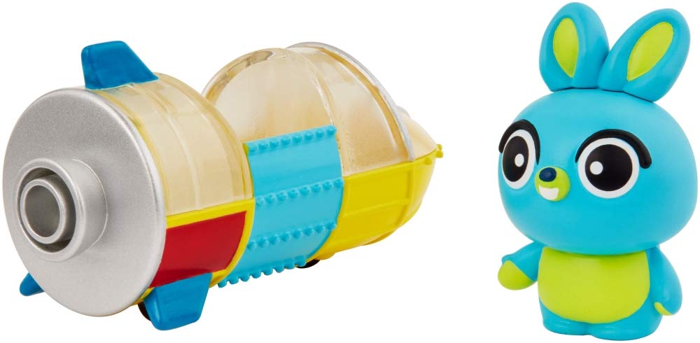 ​Disney Pixar Toy Story 4 Bunny Mini Figure with Carnival Rocket Vehicle, Compact for Home and On-the-Go Play