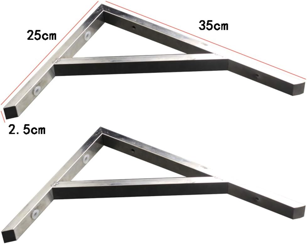 OWUV Stainless Steel Triangle Brackets (2 pcs), Wall-Mounted Metal Shelf Bracket, Floating Shelf Supporter, with Screws and Expansion Tube