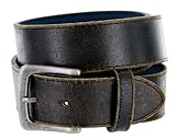 Men's Vintage Distressed Leather Casual Jean Belt for men 1-1/2