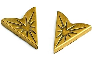 HHH Design Fancy Scrolled Western Collar Tip | Antique Gold Finish with Fancy Scrolled Design | Collar Shirt Tips Attaching Screws for Men | Stylish & Attractive Exquisite Shirt Collar Decoration