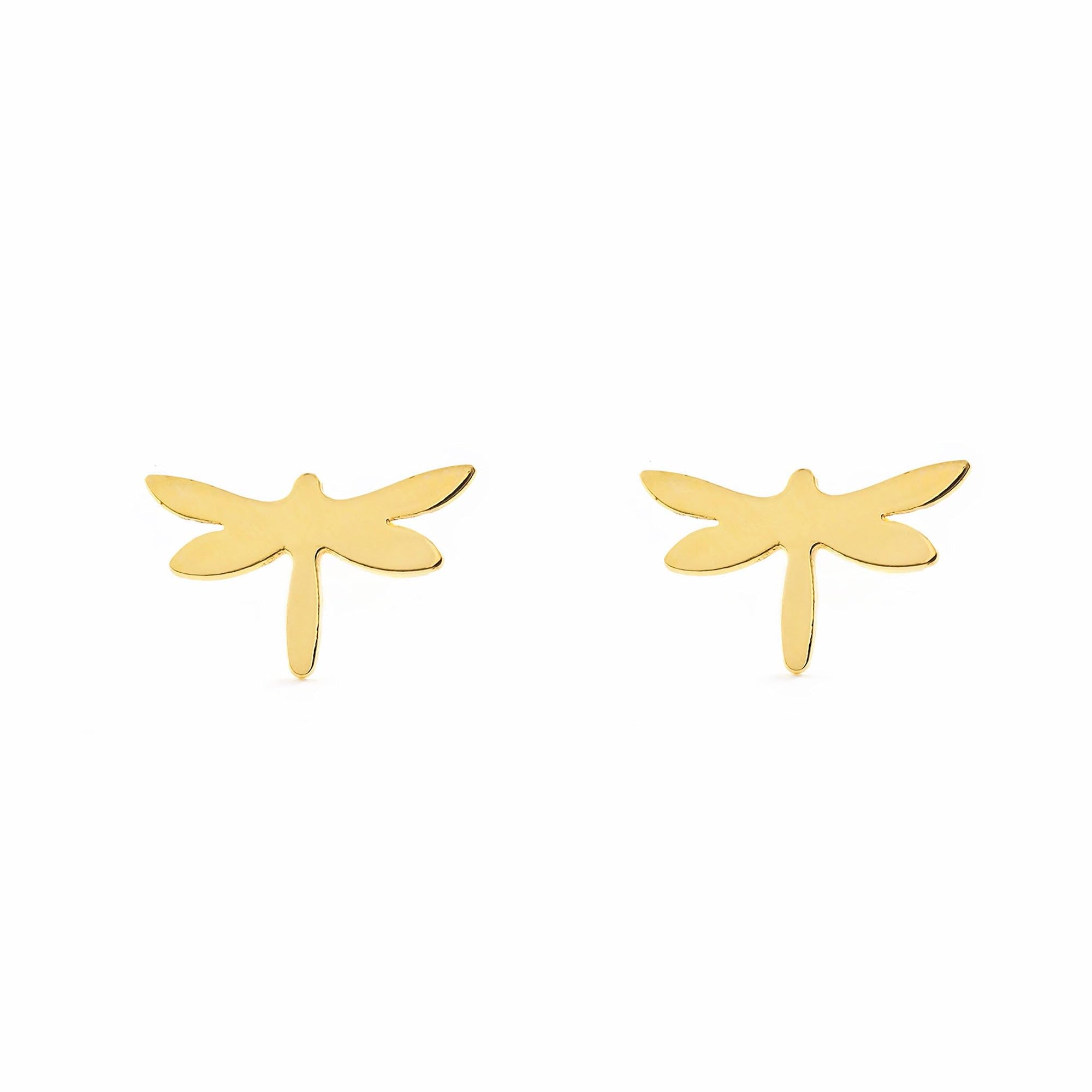 9ct Yellow Gold Dragon-fly Children's Earrings