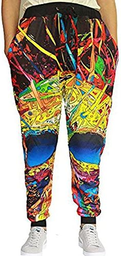 Lemonworld Christmas Men/Women Unisex 3D Printed Digital Pants Casual Gym Sports Jogger Pants With Drawstring Galaxy Graphric Baggy Sweatpants For Halloween Costume Party (XXL, 8)