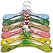 Booba Baby Kids and Baby Wooden Colorful Animal Shaped Clothes Hangers. 6 Pcs Set