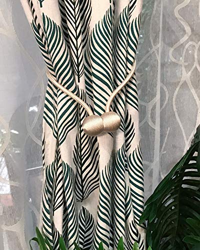 Magnetic Curtain Tiebacks Holdbacks Decorative Magnet Window Hold Drape Tie Backs (Beige)