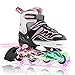 Kuxuan CIRA Inline Skates Adjustable for Kids,Boys Skates with All Wheels Light up,Fun Illuminating for Girls and Youth - Pink L