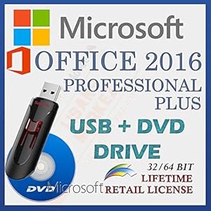 MS Office 2016 Professional PLUS Retail Sale-licentie | Met USB- en dvd-station | Met factuur | 32/64 Bit | Volledige…