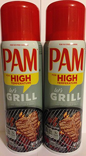 Pam No-Stick Cooking Spray - Grill - For High Temperature - Net Wt. 5 OZ (141 g) Each - Pack of 2
