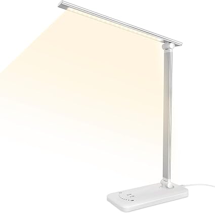 Amazon Semlos Led デスクライト 40 Led卓上スタンド 電気スタンド 600ルーメン タッチセンサー5段階調光5段階調色 目に優しい スタンドライト間接照明 省エネ 置き型 多角度調整可能 折り畳み可 Usb充電ポート付 メモリー機能 学習机 読書 勉強 仕事 おしゃれ Semlos